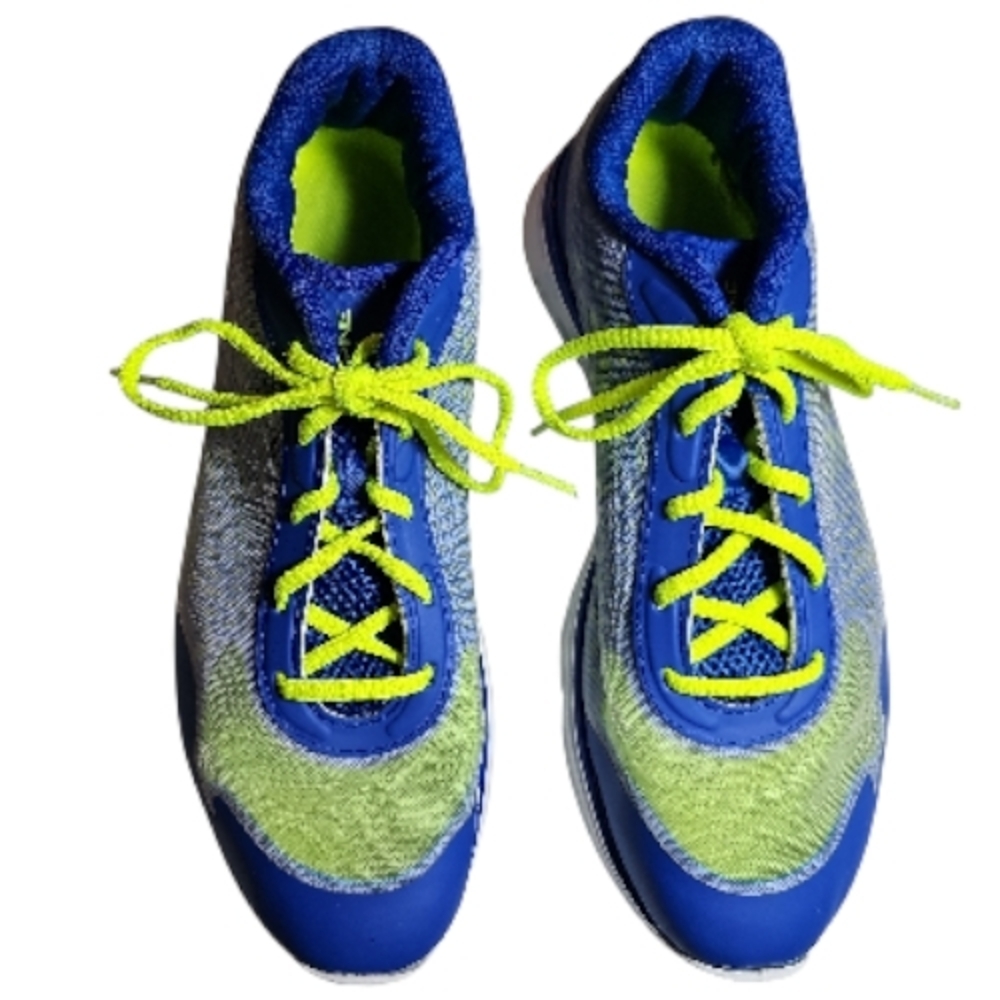 Under Armour Blue and Neon Yellow Athletic Shoes